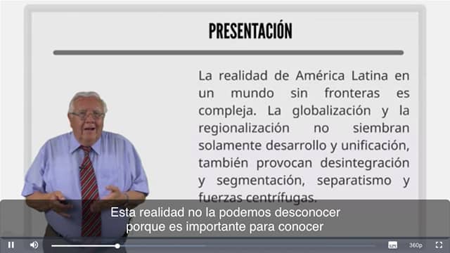 Screenshot de un curso gratis sobre America Latina, un poco de su historia, y otros factores sociales y politicos.