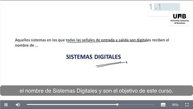 Screenshot de un curso sobre sistemas digitales y ciencias de la computacion.